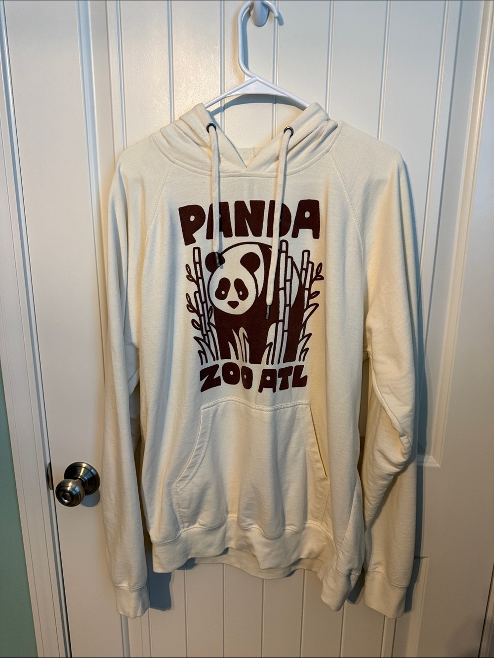 Unlisted Cream Hoodie with Brown Panda Graphic